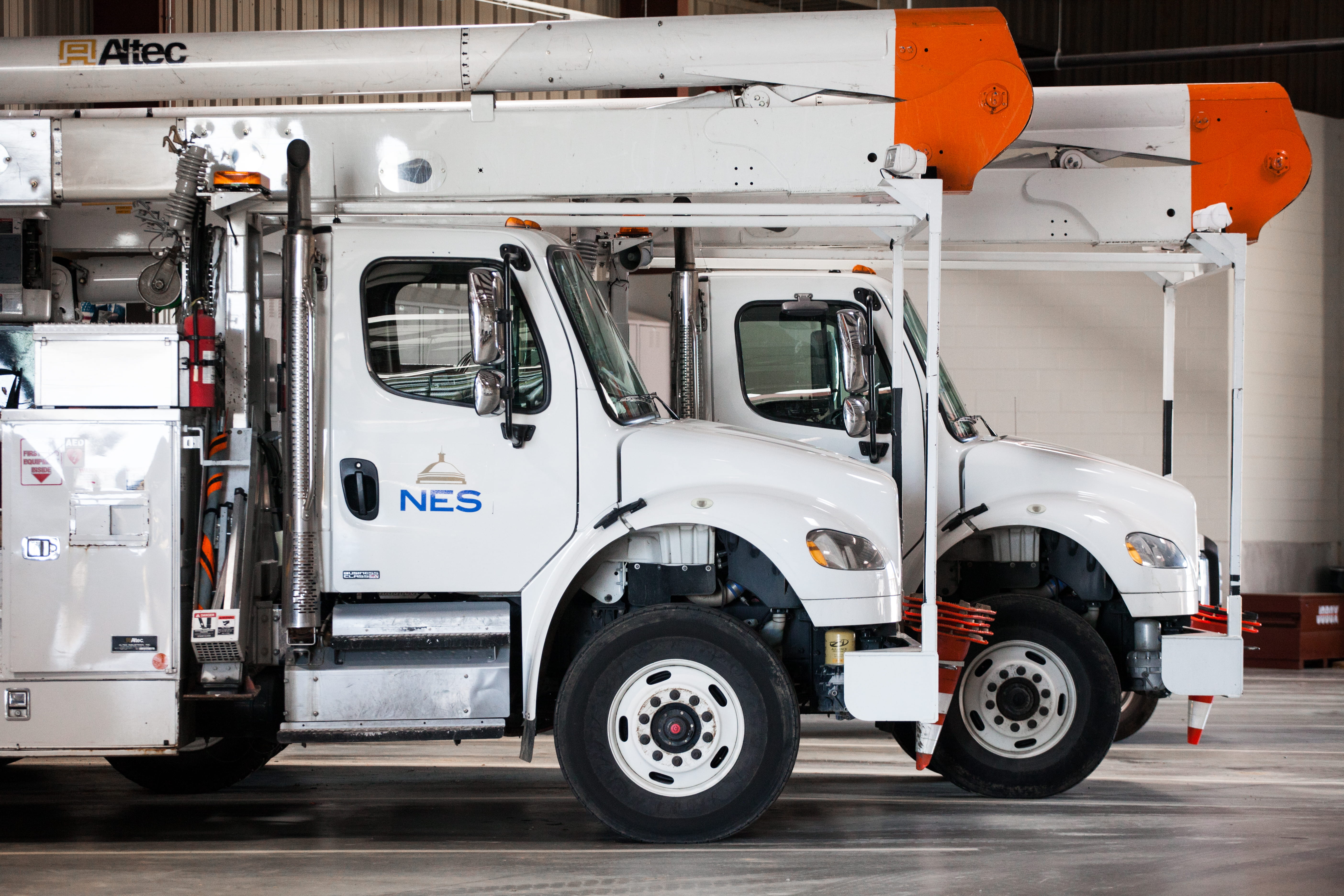 Two NES trucks ready for work 